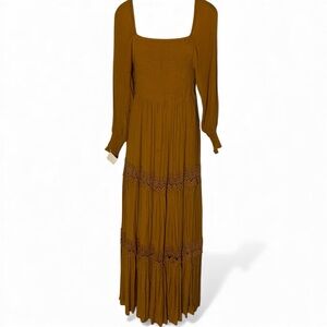 Versona Mustard Long Sleeve Maxi Dress (item#10025)